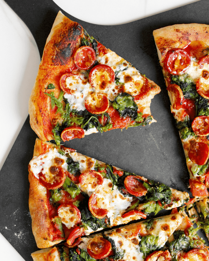 Pepperoni Pizza with Broccoli Rabe and Hot Honey