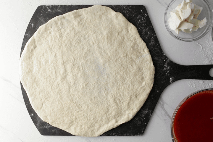 stretched out dough