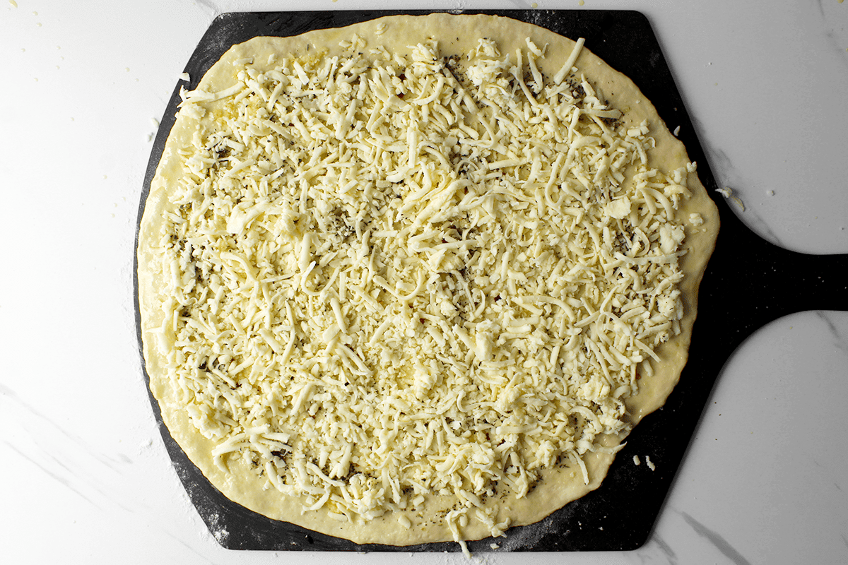 white pizza before baking